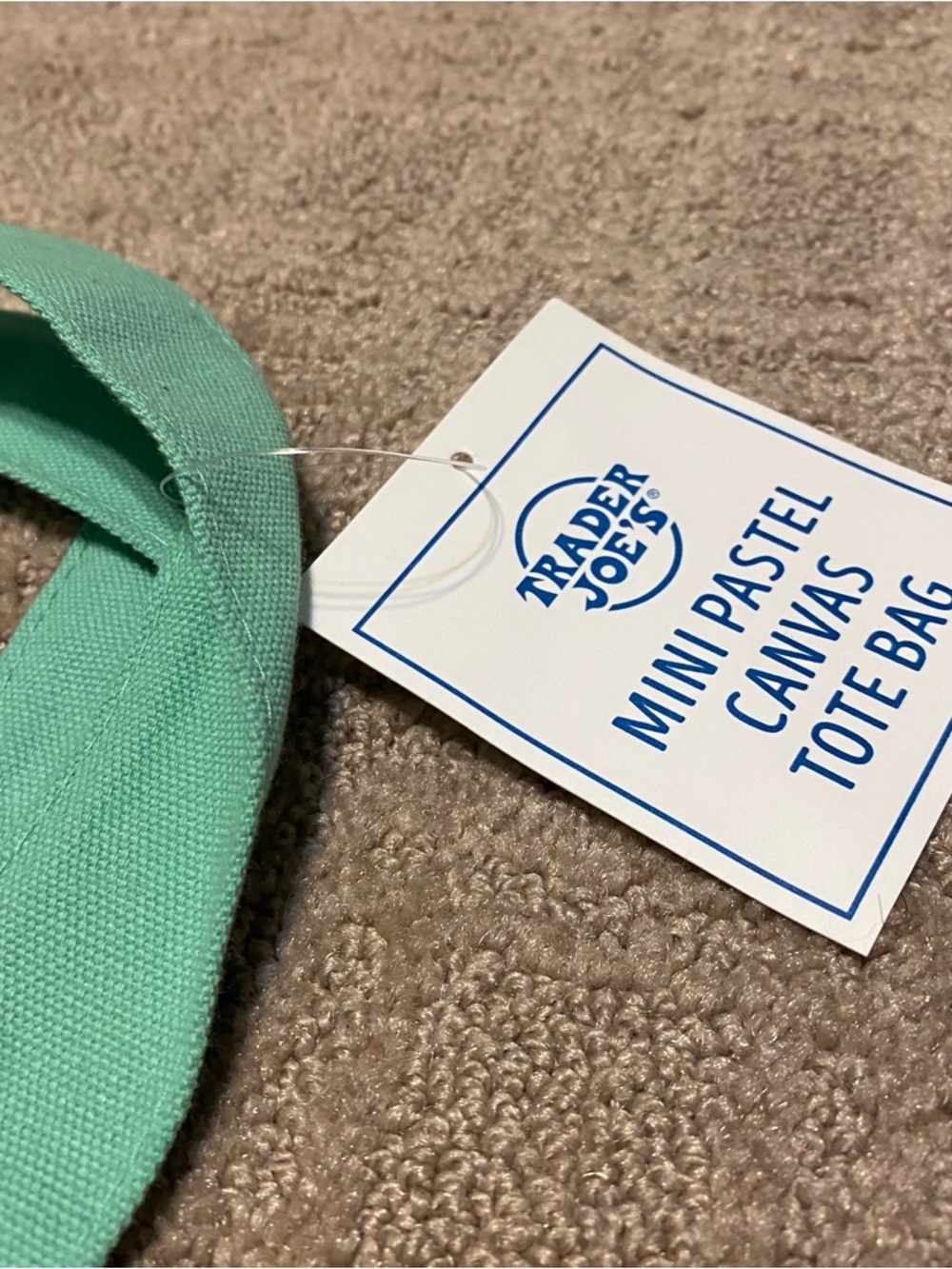 New {Trader Joe’s} Mini Pastel Canvas Tote Bags - Set of 2 - Picture 7 of 11